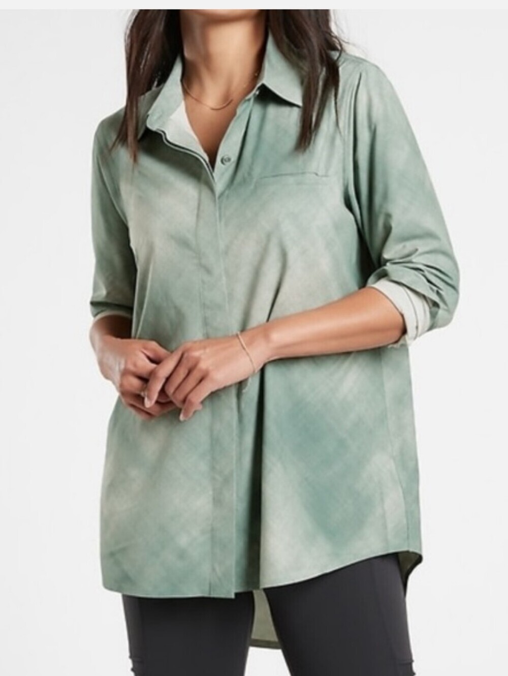 NWT Athleta Urbanite Printed Button Down Top